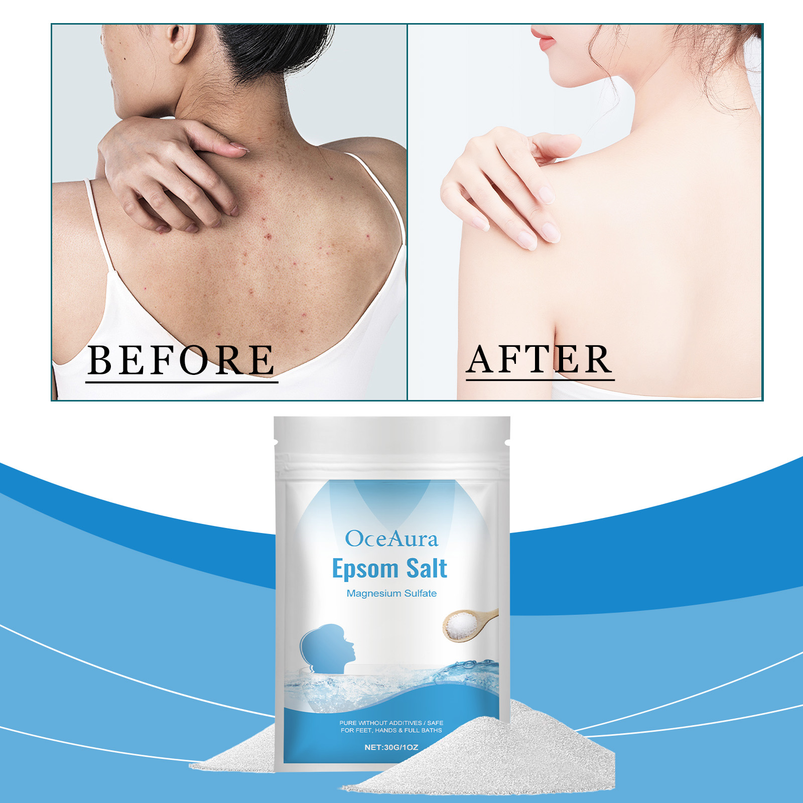 Bath Salts Magnesium - Epsom Salt Magnesium Sulfate Moisturizing Exfoliating