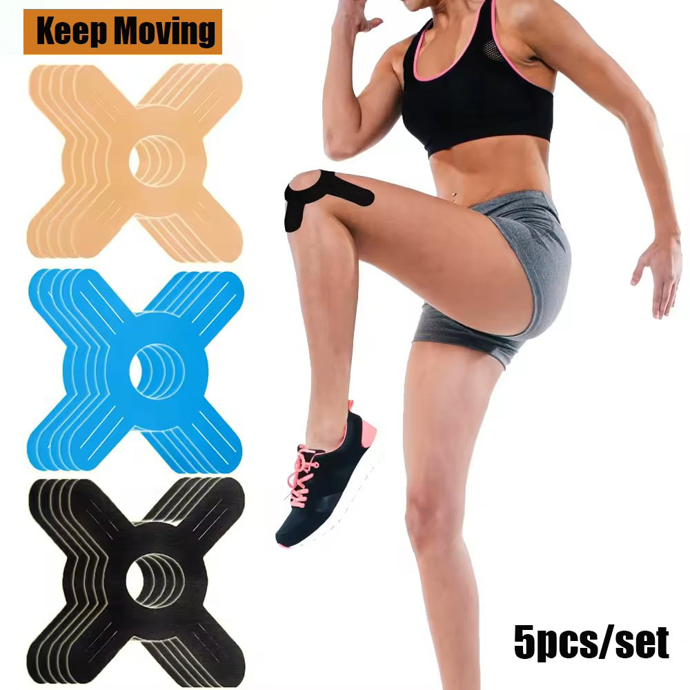 Sports Taping Precut - 5Pcs Pre-Cut Kinesiology Tape for Knee,