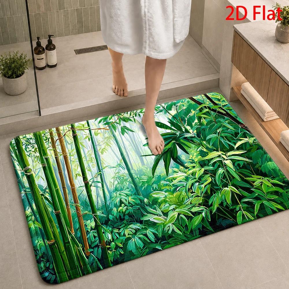 Tropical Bamboo Jungle Pattern - Bamboo Bath Mat review and price