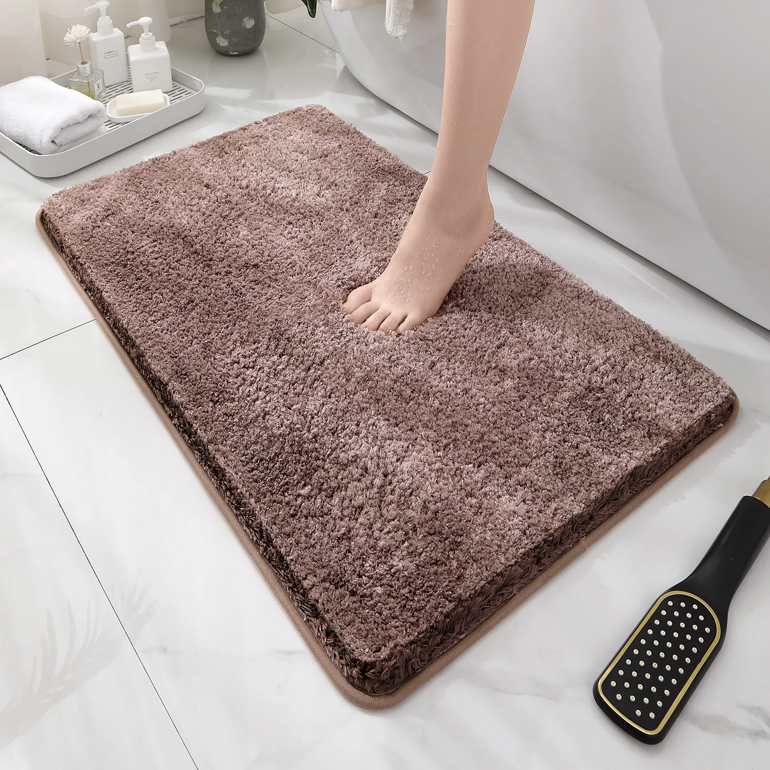 Rounded and thickened bathroom - Bamboo Bath Mat review and price