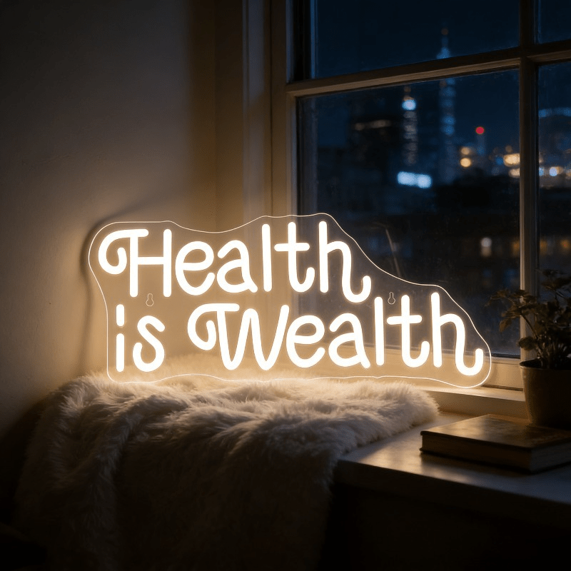 Health is Wealth Neon Sign LED - Health Wellness Lifestyle review and price