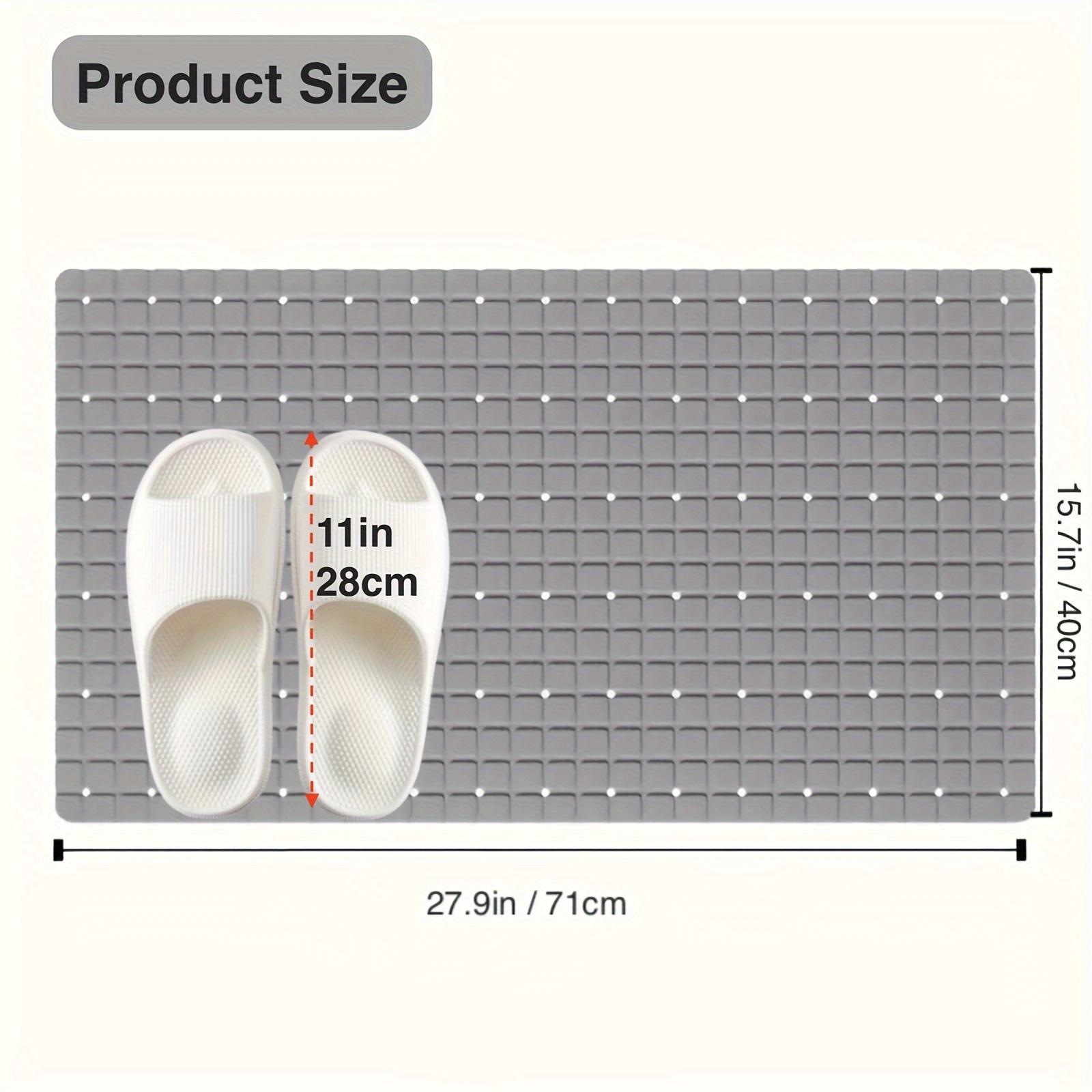 1pc PVC Non-Slip Bath Mat with - Bamboo Bath Mat review and price